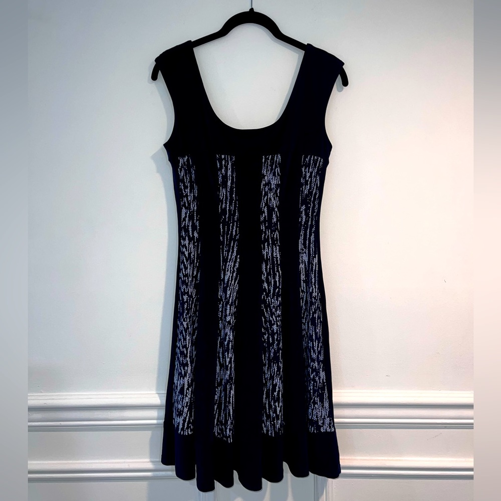 Connected Apparel Navy Striped Dress